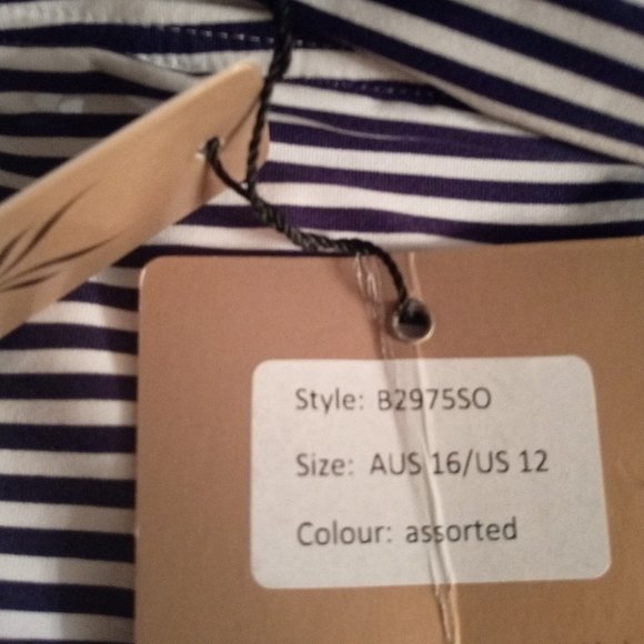 Bond-Eye Australia NipTuck Striped Bikini Set Sz 12 D/DD - Picture 14 of 14